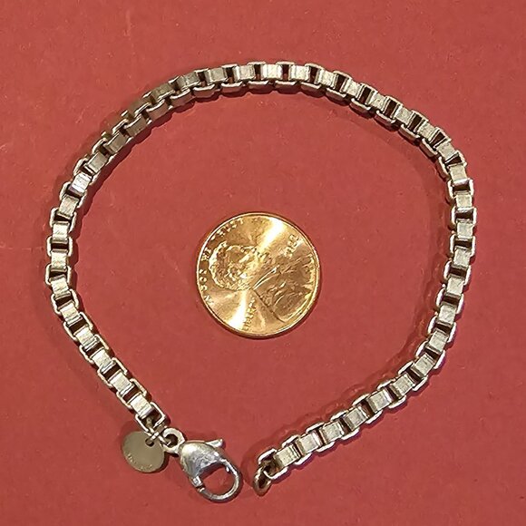 Tiffany & Co Venetian Box Chain Link Sterling Silver Bracelet - Picture 2 of 4